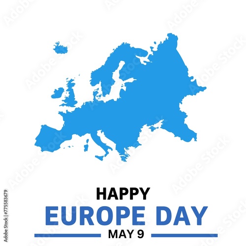 Europe Day. Annual public holiday in May. Europe Day in May 9. illustration design 