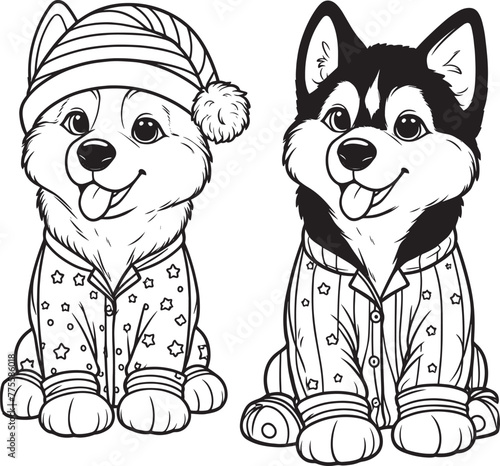 dog with pajamas vector 