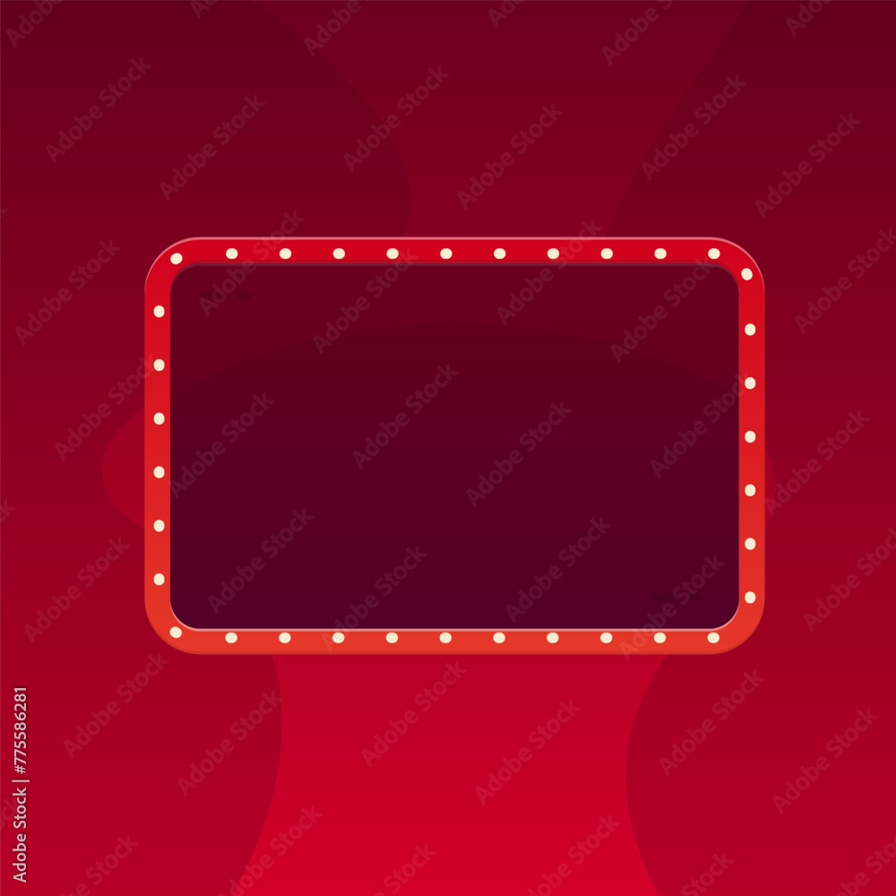 Cinema Background Poster Pop Up Rectangular Dark Red Banner Window Vector Design