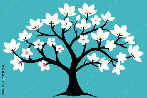 Flowering dogwood tree vector design
