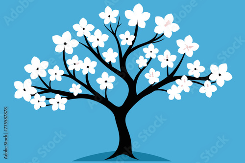 Flowering dogwood tree vector design