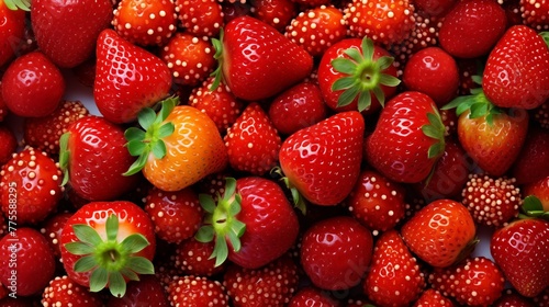 A close up of a bunch of strawberries photo