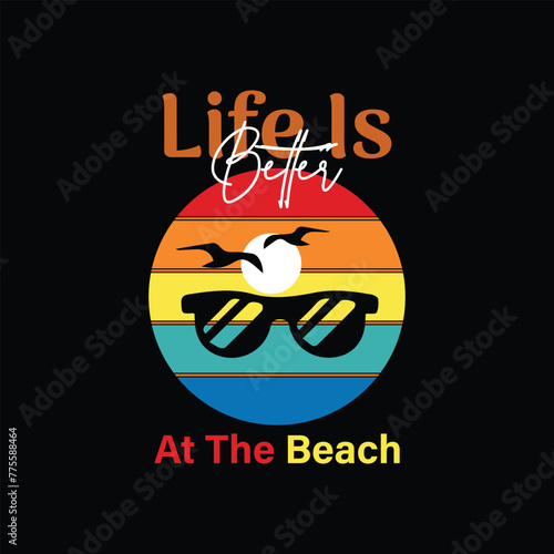 summer beach vacation tshirt design