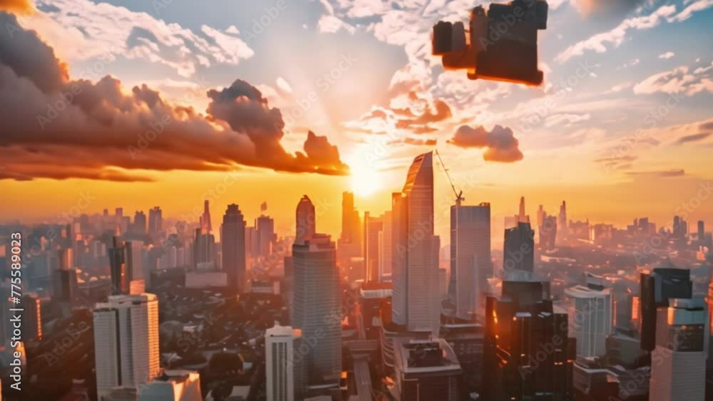 video modern business building in financial district