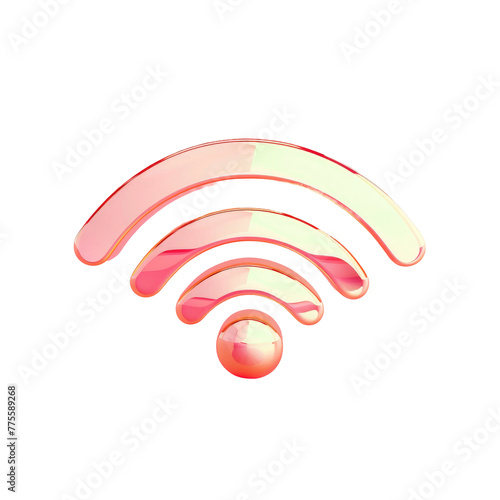 Close up of wifi symbol on Transparent Background