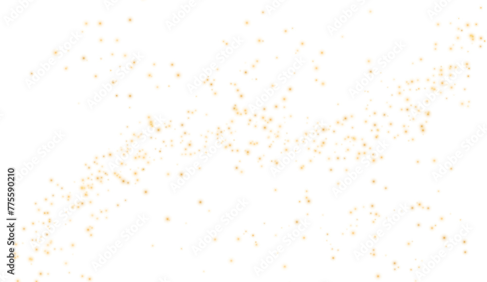 Elegant stars dust particles glittering seamless on transparent background.