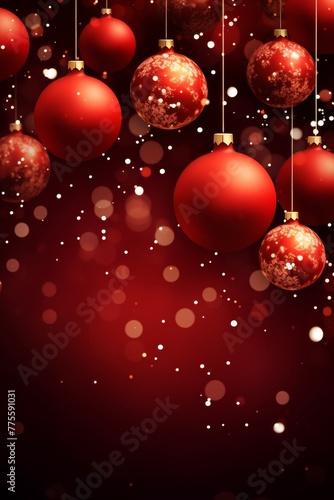 christmas ornament on red background