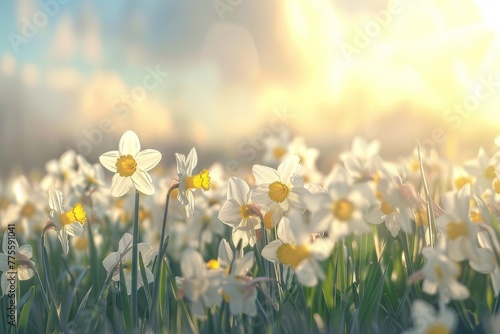 Field of White and Yellow Flowers © Cool Free Games