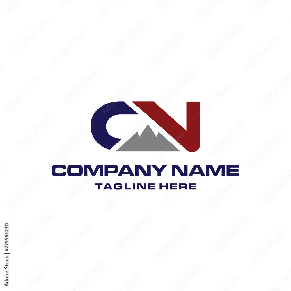 letter CN mountain Logo, design inspiration, illustration, vector