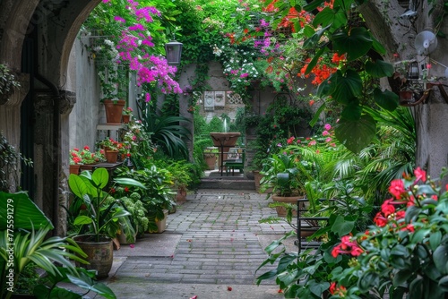 Lush Garden Abounding With Plants and Flowers