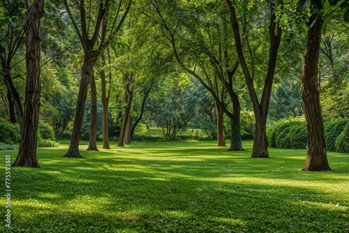 Verdant Park With Abundant Trees and Foliage
