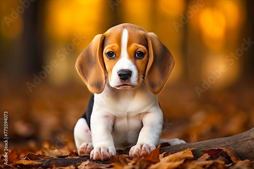 A Beagle puppy with soulful eyes and floppy ears © petro