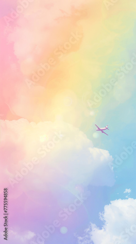 Pastel Rainbow Plane © TY