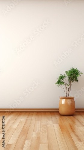 An illustration of a potted plant in a room
