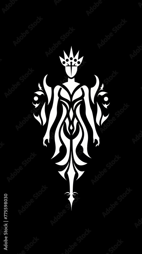 Fototapeta premium Abstract Monochrome Logo Graphic Design Generative AI