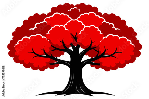 Red Oak tree vector design 