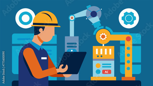A skilled technician conducts routine maintenance on industrial machinery utilizing data ytics to efficiently schedule tasks and minimize