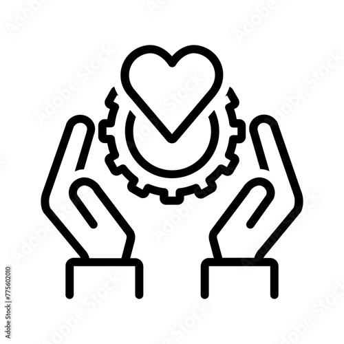 Vector black line icon for Moral character