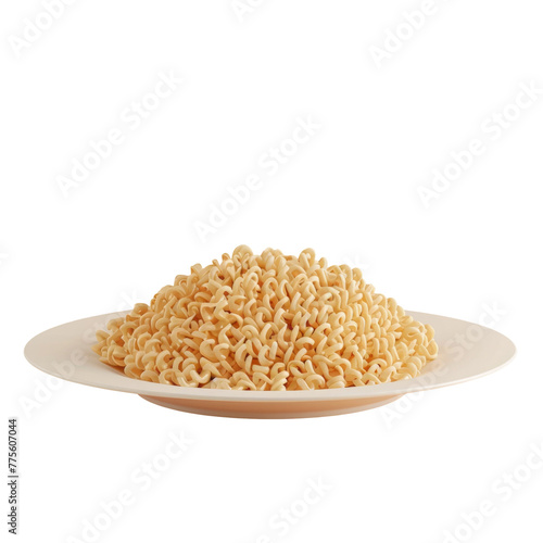 A plate of noodles on a Transparent Background