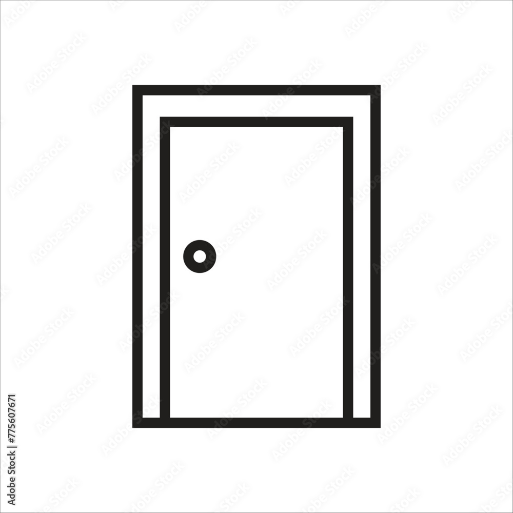door vector icon line template door vector icon line template