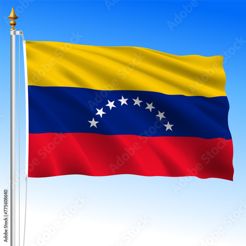Venezuela, Republica Bolivariana national waving flag, south anmerica, vector illustration photo