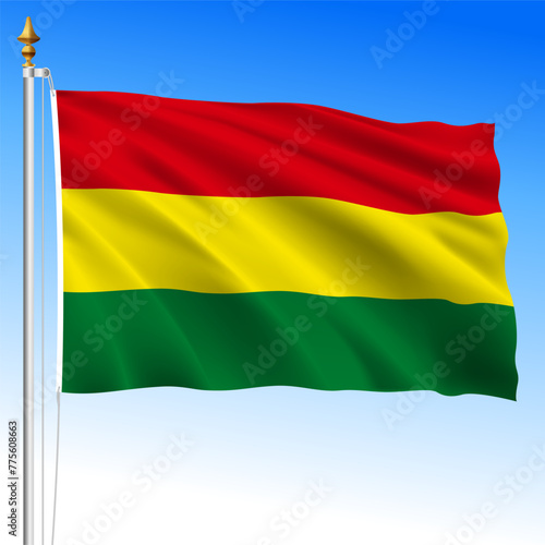 Bolivia  official national waving flag  south american country  vector illustration