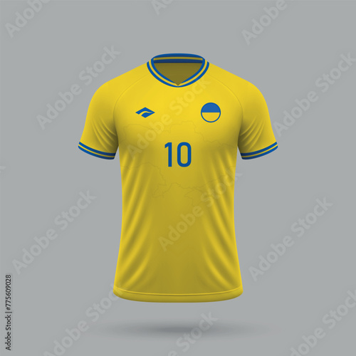 3d realistic soccer jersey Ukraine national team 2024