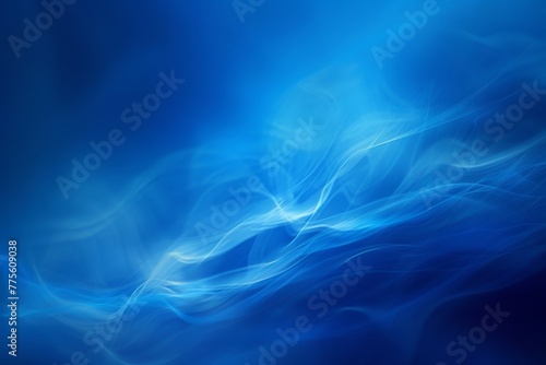 Blue Abstract Background With Waves and Lines