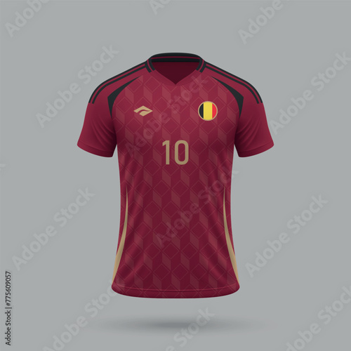 3d realistic soccer jersey Belgium national team 2024