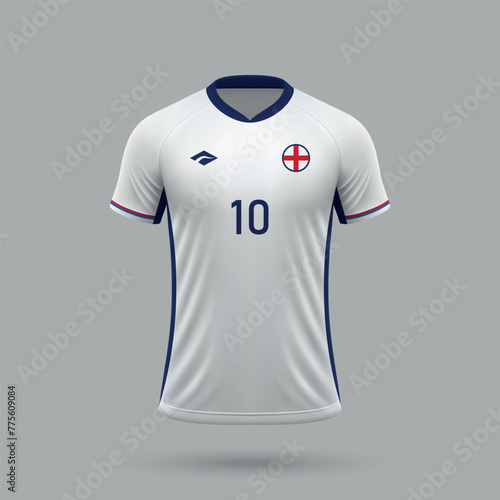 3d realistic soccer jersey England national team 2024
