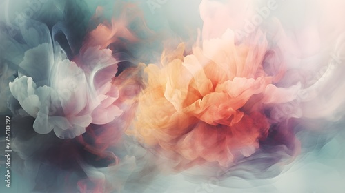 abstract colorful background with flowers © LV