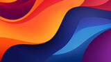 Multi colored abstract red orange green purple yellow gradient papercut overlap layers on dark blue background