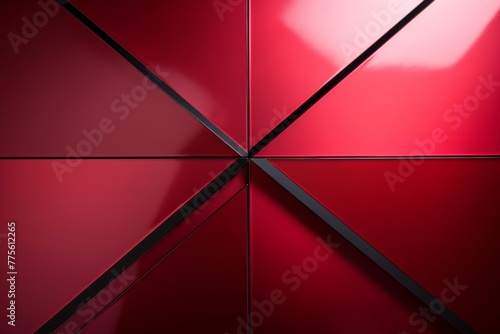 Close-up red metallic object, abstract texture background
