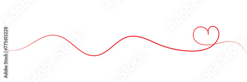 Double heart shape line art continuous red, hand drawn graphic concept, doodle heart art line, illustration heart in a continuous line art with artboard.