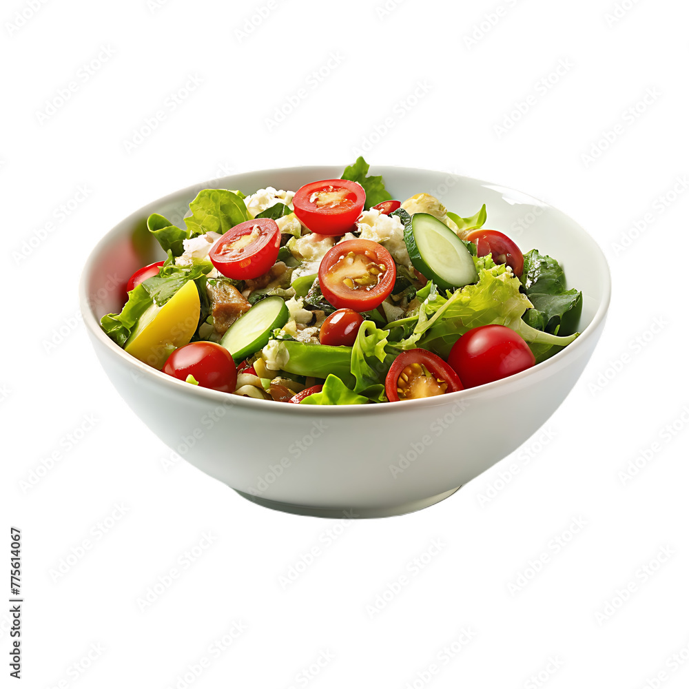 a bowl of salad with cucumber, tomato, and cucumber.