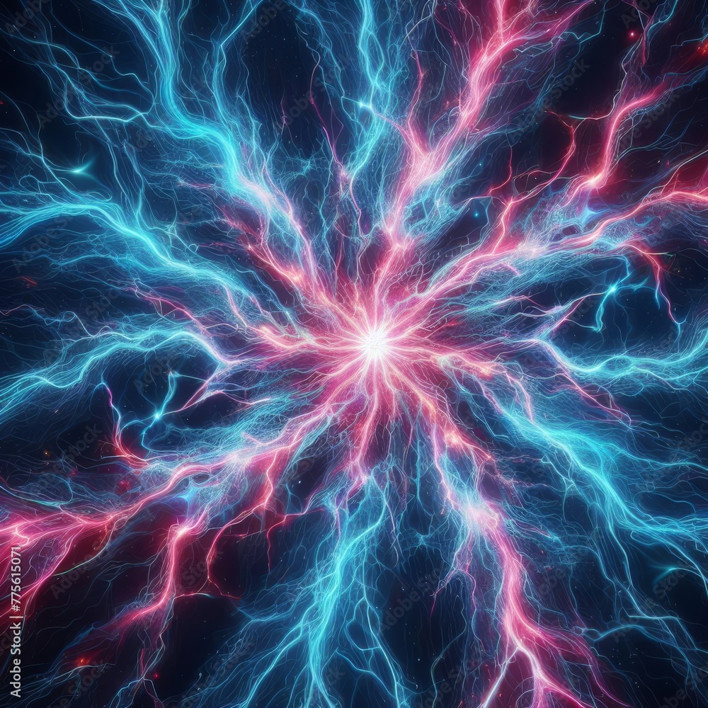 vibrant blue and pink lightning energy , creating a sense of dynamic movement and energy vibrant blue and pink lightning energy , creating a sense of dynamic movement and energy
