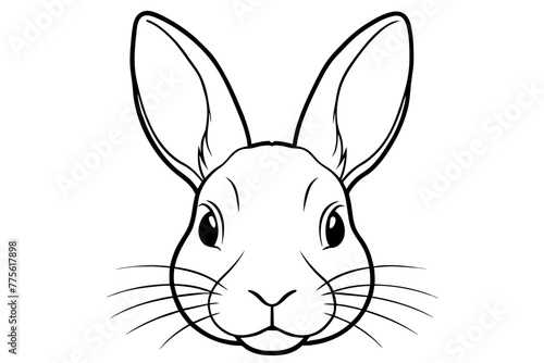 rabbit head silhouette vector illustration