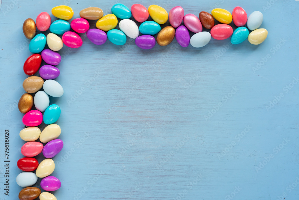 Colorful Candy and Chocolate in the Blue Background Photo, Ramadan Kareem Concept Photo, Üsküdar Istanbul, Turkiye (Turkey) Colorful Candy and Chocolate in the Blue Background Photo, Ramadan Kareem Concept Photo, Üsküdar Istanbul, Turkiye (Turkey)