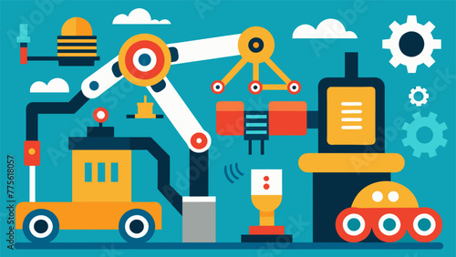 Detail of robotic arms and machinery in action highlighting the use of automation and technology in creating jobs and driving economic growth.