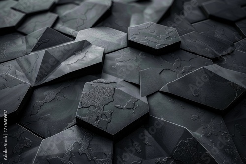 Collection of Black and White Hexagonal Shapes