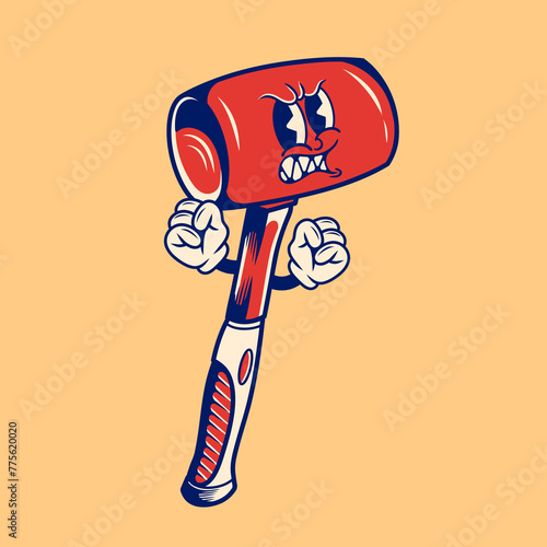 Retro character design of the hammer