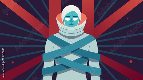 An image of a person in a straitjacket restrained by the strict rules and expectations imposed upon them representing the suffocating feeling