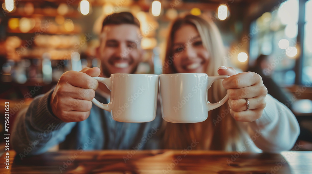 Young couple in love taking the breakfast in the morning after a long night Young couple in love taking the breakfast in the morning after a long night