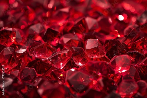 Close Up of a Bunch of Red Crystals