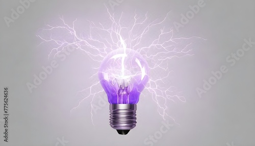 Purple electricity isolated on transparent background.