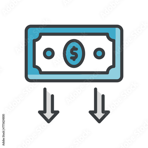 Lower Cost vector icon
