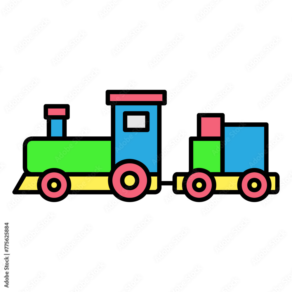 Illustration of Train Toy design Filled Icon