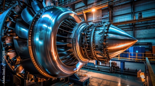 Gas turbine engines are the power plants of the aircraft industry, combustion of fans, compressors. photo