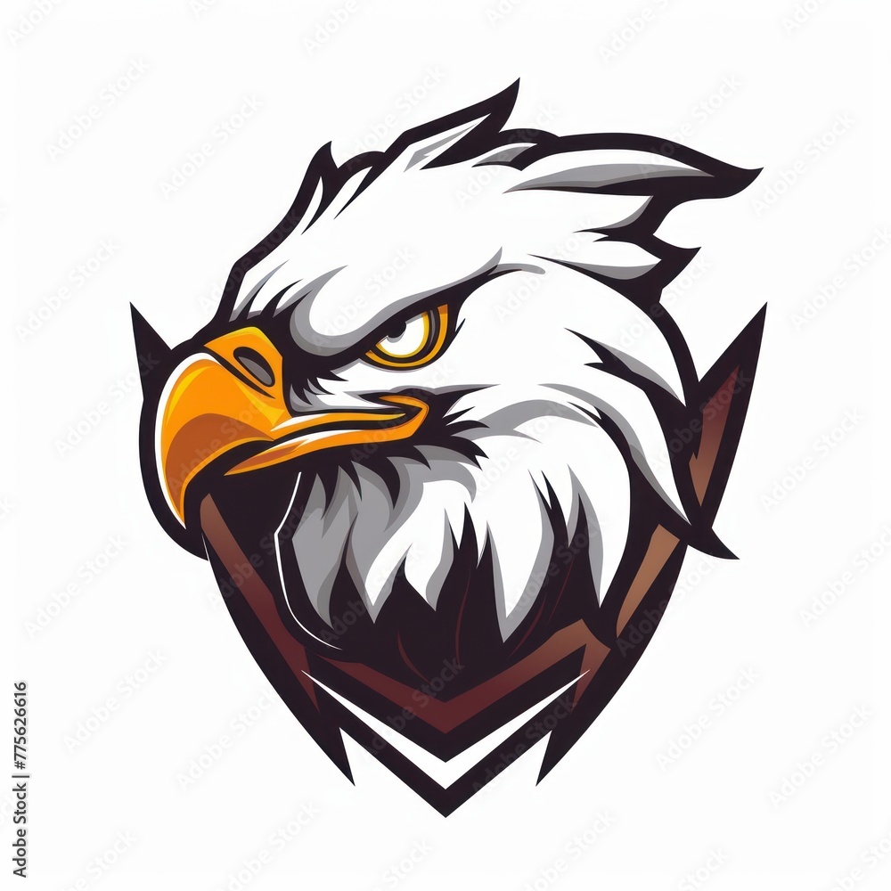 3D Render of a powerful eagle mascot logo for esports, on isolated white background, Generative AI 3D Render of a powerful eagle mascot logo for esports, on isolated white background, Generative AI