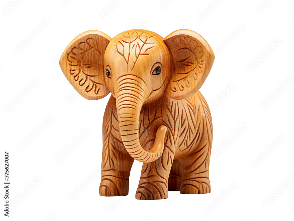 Handmade wooden toy Elephant isolated on transparent background, PNG available Handmade wooden toy Elephant isolated on transparent background, PNG available